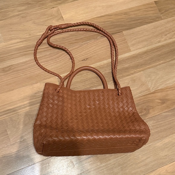 Quince Italian Leather Handwoven Satchel - Picture 2 of 6